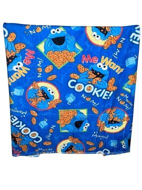 Blue Cookie Monster Minky Plush Throw Blanket